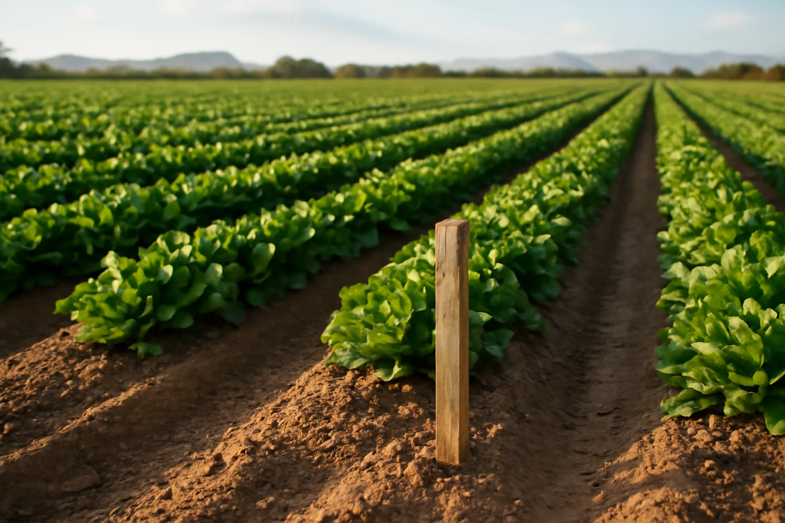 Irrigated field rows in Central Arizona for H-2A contractor renewal context